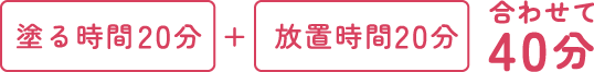 ビューティラボ カラーセラム「わたしいろ」は塗る時間20分と放置時間20分の合計40分で、手軽にセルフカラーが完了します。